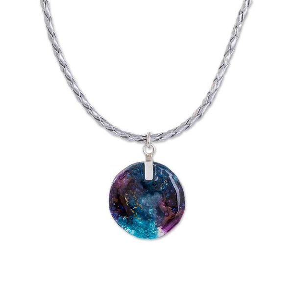 Alternate image for Colorful Recycled Glass Pendant Necklace from Costa Rica Infinite Constellations