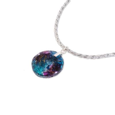 Alternate image for Colorful Recycled Glass Pendant Necklace from Costa Rica Infinite Constellations