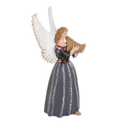Alternate image for Ceramic Angel Sculpture Painted by Hand in Guatemala Petite San Pedro La Laguna