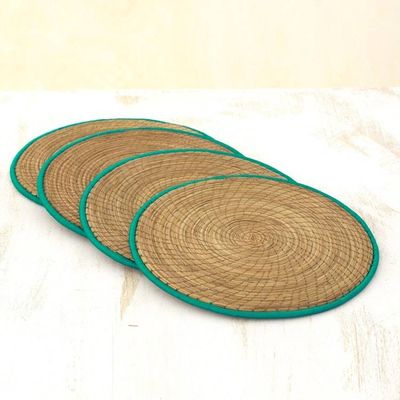 Alternate image for Pine Needle Polyester Green Placemats Set of 4 Guatemala Latin Mealtime in Green