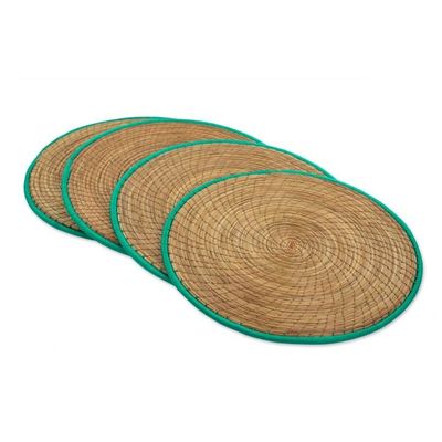 Alternate image for Pine Needle Polyester Green Placemats Set of 4 Guatemala Latin Mealtime in Green