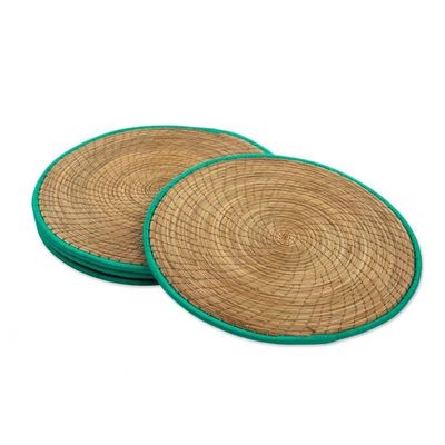 Alternate image for Pine Needle Polyester Green Placemats Set of 4 Guatemala Latin Mealtime in Green