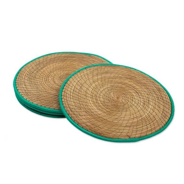 Alternate image for Pine Needle Polyester Green Placemats Set of 4 Guatemala Latin Mealtime in Green