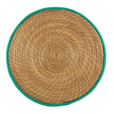 Alternate image for Pine Needle Polyester Green Placemats Set of 4 Guatemala Latin Mealtime in Green