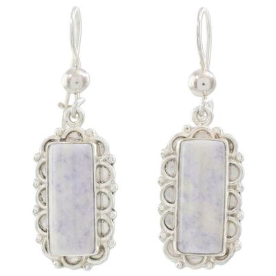 Alternate image for Lilac Jade and Sterling Silver Handcrafted Earrings Zinnia Wonder