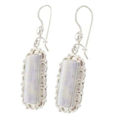 Alternate image for Lilac Jade and Sterling Silver Handcrafted Earrings Zinnia Wonder