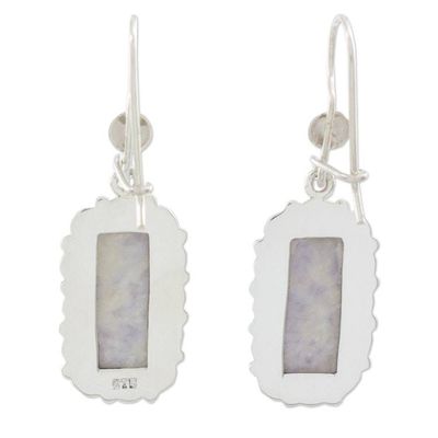 Alternate image for Lilac Jade and Sterling Silver Handcrafted Earrings Zinnia Wonder