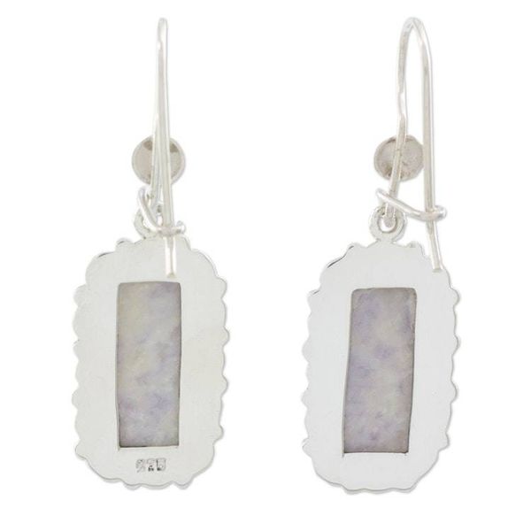 Alternate image for Lilac Jade and Sterling Silver Handcrafted Earrings Zinnia Wonder