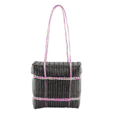 Alternate image for Handwoven Shoulder Bag in Black from Guatemala Picnic Adventure