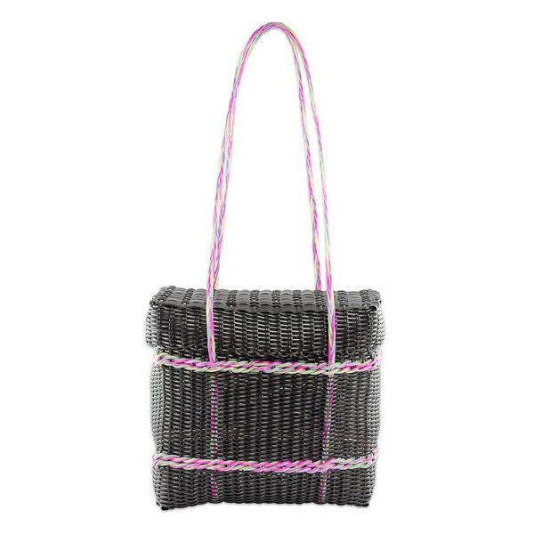 Alternate image for Handwoven Shoulder Bag in Black from Guatemala Picnic Adventure