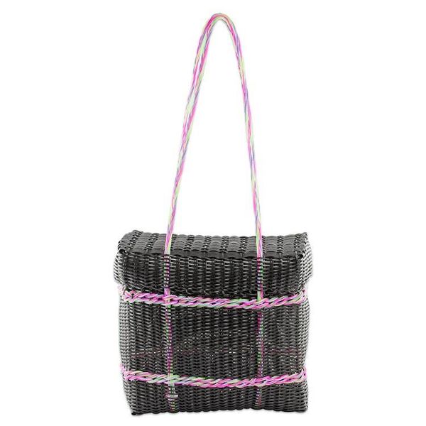 Alternate image for Handwoven Shoulder Bag in Black from Guatemala Picnic Adventure