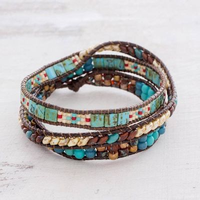 Primary image for Handmade Glass beaded Wrap Bracelet from Guatemala Santiago Atitlan Adventure