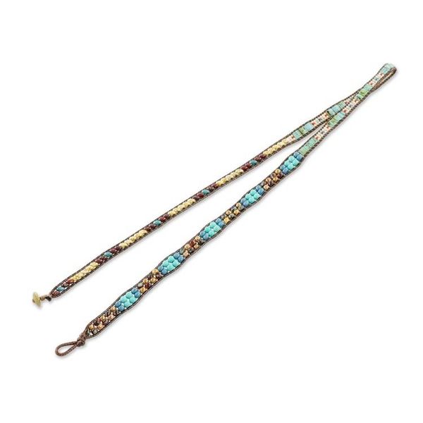Alternate image for Handmade Glass beaded Wrap Bracelet from Guatemala Santiago Atitlan Adventure