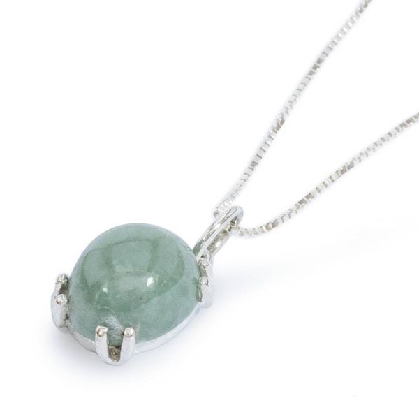 Alternate image for Light Green Jade Silver Pendant Necklace from Guatemala Light Green Allure