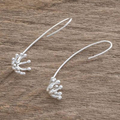 Alternate image for High-Polish Sterling Silver Dandelion Drop Earrings Shining Dandelion