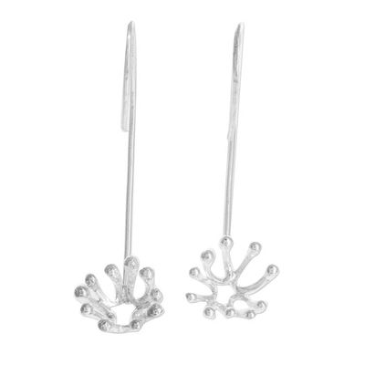 Alternate image for High-Polish Sterling Silver Dandelion Drop Earrings Shining Dandelion