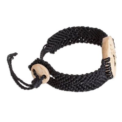 Alternate image for Coconut Shell and Lava Stone Tree Pendant Bracelet Bare Tree