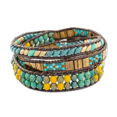 Alternate image for Handcrafted Glass Beaded Wrap Bracelet from Guatemala Santiago Atitlan Journey