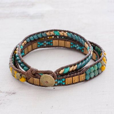 Alternate image for Handcrafted Glass Beaded Wrap Bracelet from Guatemala Santiago Atitlan Journey