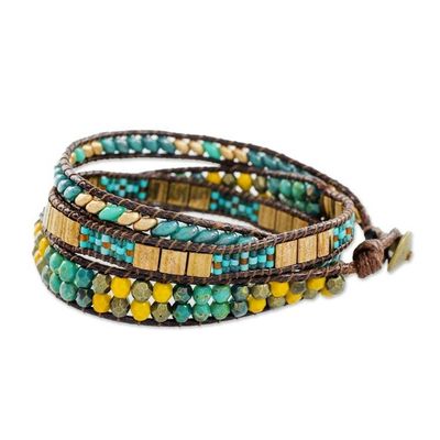 Alternate image for Handcrafted Glass Beaded Wrap Bracelet from Guatemala Santiago Atitlan Journey