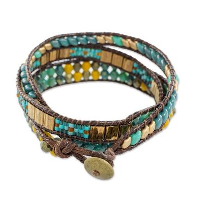 Alternate image for Handcrafted Glass Beaded Wrap Bracelet from Guatemala Santiago Atitlan Journey