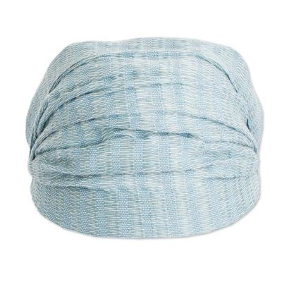 Alternate image for Light Blue and Green Cotton Headband Hand-Woven in Guatemala Amongst Clouds