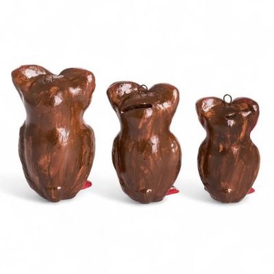 Alternate image for 3 Owl-Shaped Red Ceramic Figurines Hand-Painted in Guatemala United Tecolote Family
