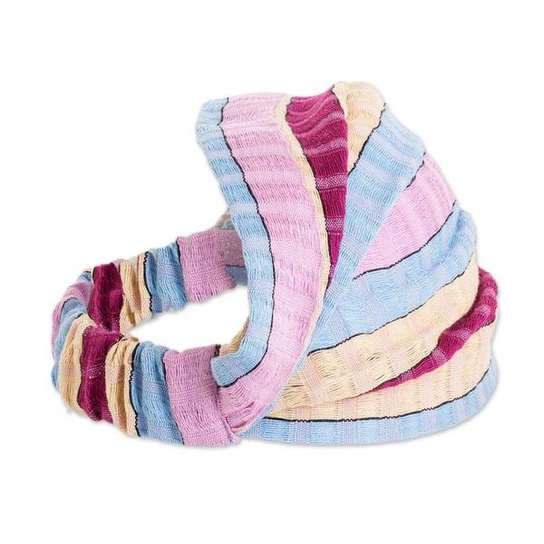 Alternate image for Cotton Headband Hand-Woven in Guatemala with Pastel Stripes Pastels