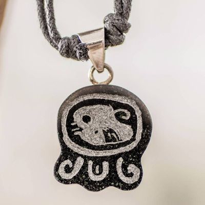 Alternate image for Jade Necklace with Mayan Loyalty Nahual Pendant Mayan Loyalty