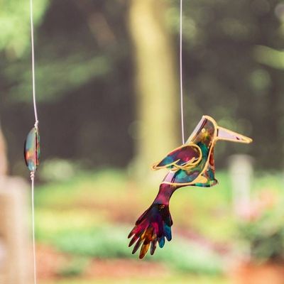 Alternate image for Recycled Plastic Mobile with Three Colorful Hummingbirds Edens Flight