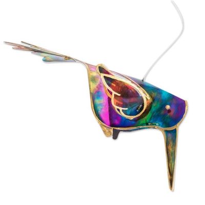 Alternate image for Recycled Plastic Mobile with Three Colorful Hummingbirds Edens Flight