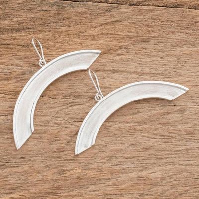 Alternate image for Semi-Circle Sterling Silver Dangle Earrings from Nicaragua Precarious Balance
