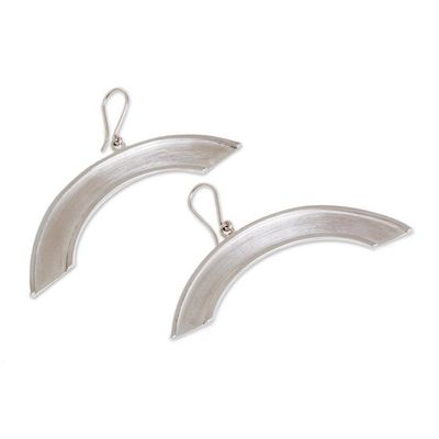Alternate image for Semi-Circle Sterling Silver Dangle Earrings from Nicaragua Precarious Balance