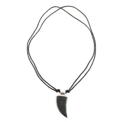 Alternate image for Dark Green Jade Tusk Pendant Necklace from Guatemala Wide Tusk in Dark Green