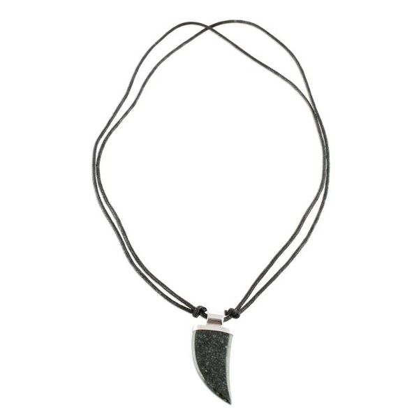 Alternate image for Dark Green Jade Tusk Pendant Necklace from Guatemala Wide Tusk in Dark Green