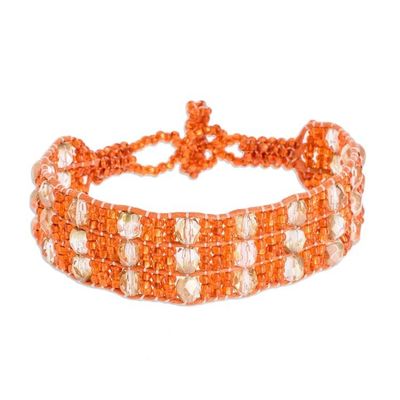 Alternate image for Artisan Crafted Orange Bead Bracelet Kinship in Orange