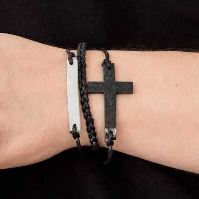 Alternate image for Jade Cross Bracelet in Dark Green from Guatemala Heavenly Cross in Dark Green