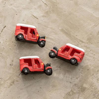 Alternate image for Red Tuc Tuc Refrigerator Magnets from Guatemala Set of 3 Tuc Tucs to Go