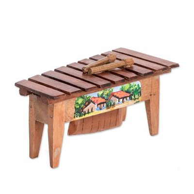 Alternate image for Handcrafted Nature-Inspired Pinewood Figurine of a Marimba Landscape Rhythm