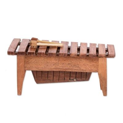 Alternate image for Handmade Butterfly-Inspired Pinewood Figurine of a Marimba Butterfly Rhythm