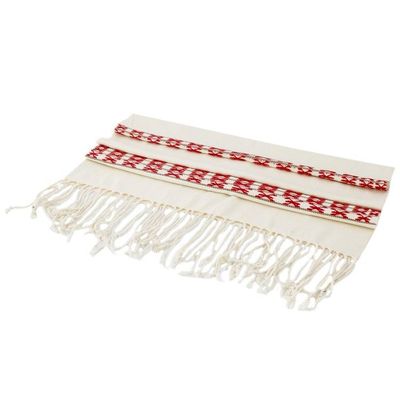 Alternate image for 100 Cotton Loom Woven Table Runner with Geometric Design Atitlan Tradition