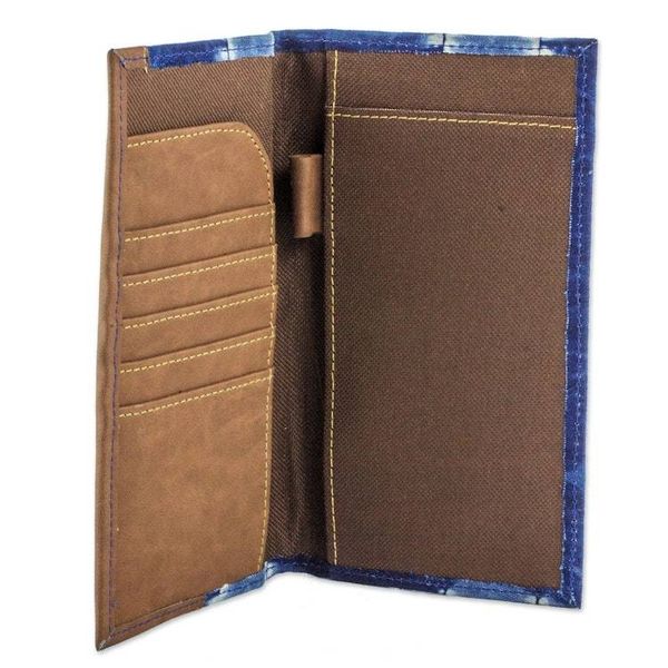 Alternate image for Womens Wallet in Cotton Dyed with Natural Indigo Dyes Indigo Chiaroscuro