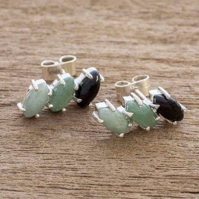 Alternate image for Natural Jade Drop Earrings from Guatemala Natural Trio