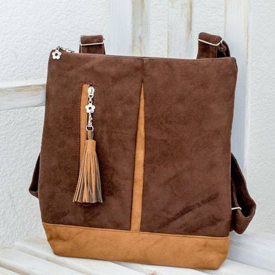 Alternate image for Handmade Suede Backpack in Espresso from Costa Rica Exploration in Espresso