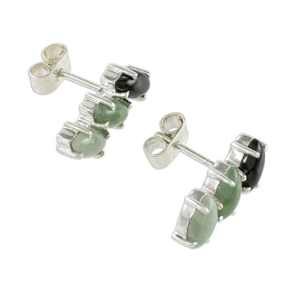 Alternate image for Natural Jade Drop Earrings from Guatemala Natural Trio