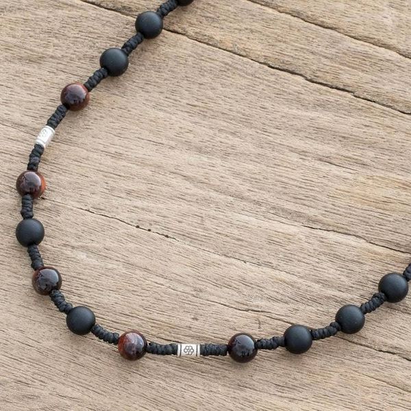 Alternate image for Adjustable Onyx and Cats Eye Station Necklace Whats Next