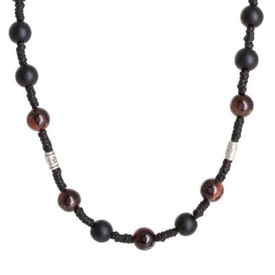 Alternate image for Adjustable Onyx and Cats Eye Station Necklace Whats Next