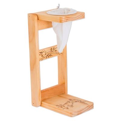 Alternate image for Macaw-Themed Laurel Wood Single-Serve Drip Coffee Stand Tropical Delights
