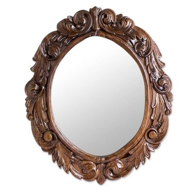 Alternate image for Guanacaste Wood Hand-carved Wall Mirror From Costa Rica Primavera