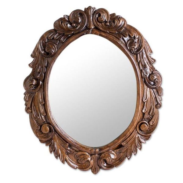 Alternate image for Guanacaste Wood Hand-carved Wall Mirror From Costa Rica Primavera